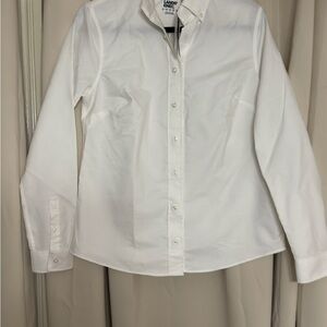 NWT Lands' End White Dress Shirt Classic Cotton